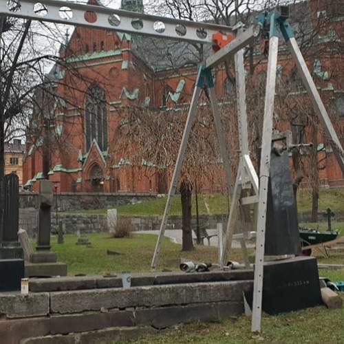 Säkring av kulturhistoriska gravstenar på Sankt Johannes Kyrkogård - Galleribild 2
